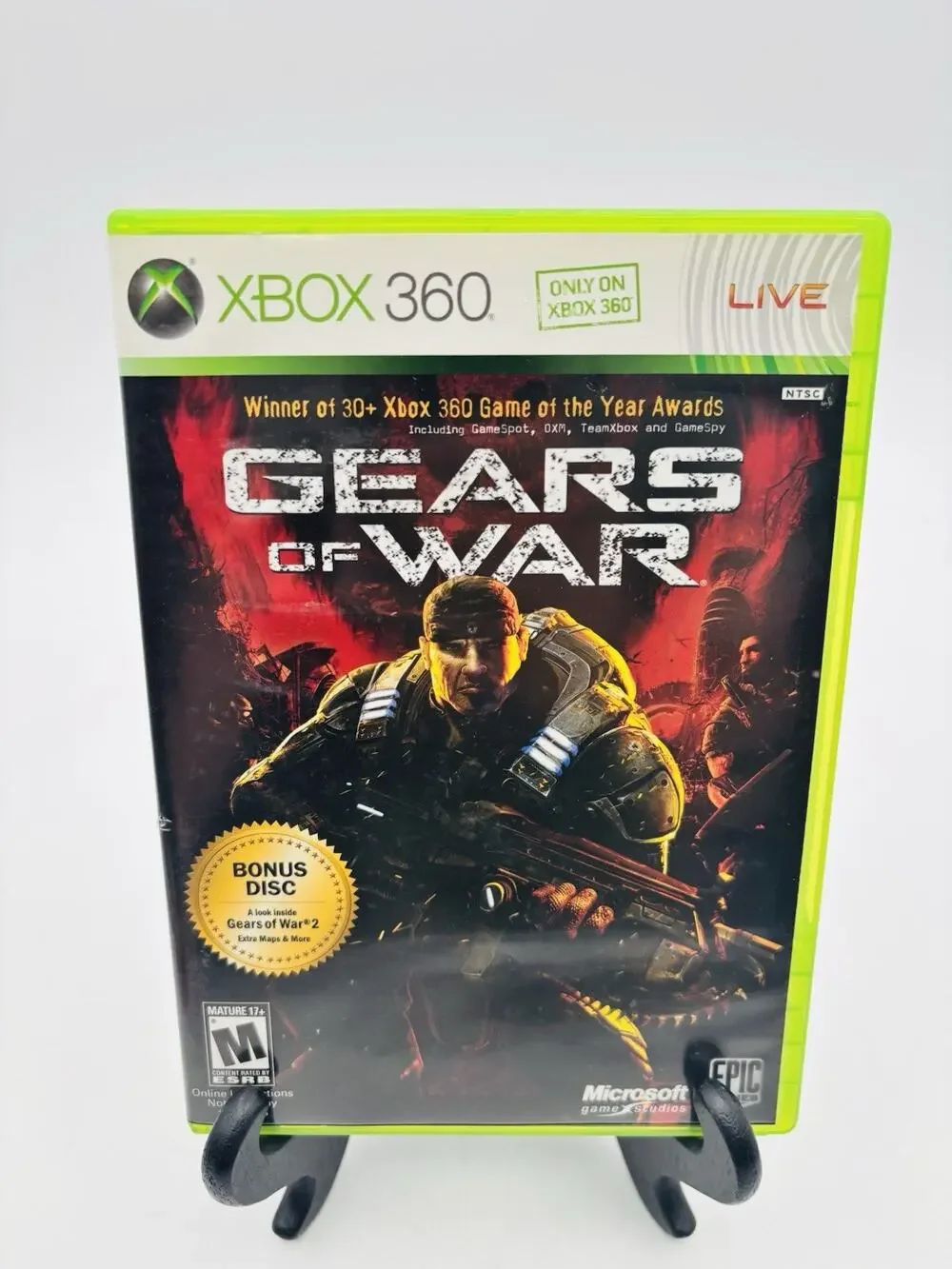 Gears of War Microsoft Xbox 360, 2006 Bonus Disc Complete Tested Working CIB VG